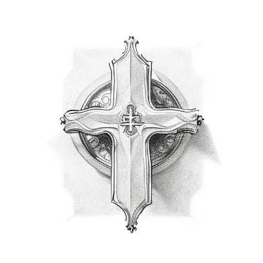 Sketch Christian Cross Tattoo Idea Blackink Ai