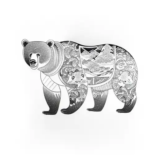 Japanese Bear Tattoo Idea Blackink Ai