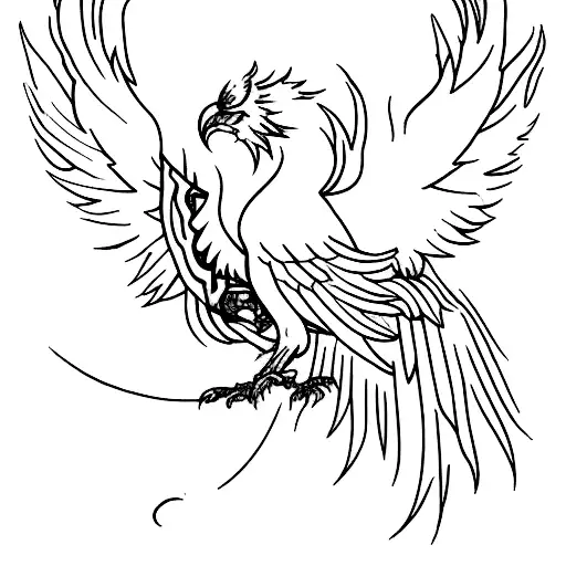 Minimalist Phoenix Tattoo Idea Blackink Ai