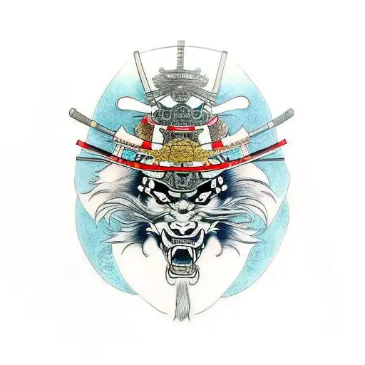 Japanese Samurai Tattoo Idea BlackInk AI