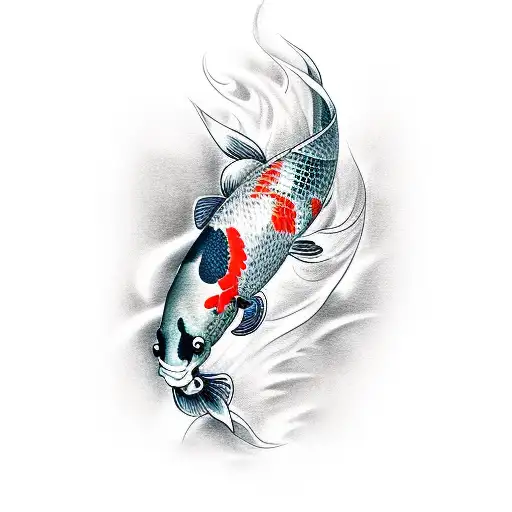 Realism Koi Fish Tattoo Idea Blackink Ai