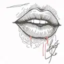 Stencil Lipstick Kiss Mark On Paper The Bottom Tattoo Blackink Ai