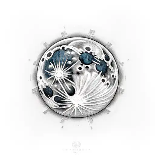 Realism Moon Phase Tattoo Idea Blackink Ai