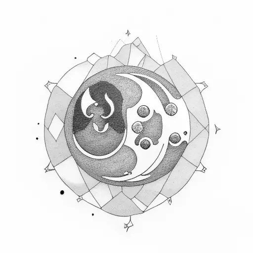 Blackwork Moon Phases Tattoo Idea BlackInk AI