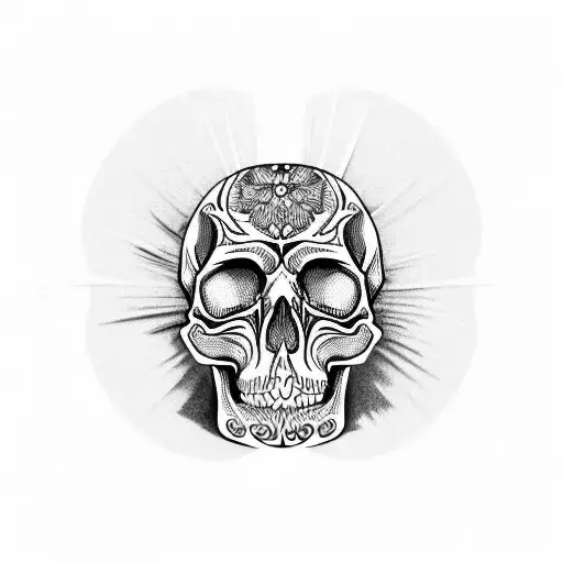 Blackwork Skull Tattoo Idea Blackink Ai