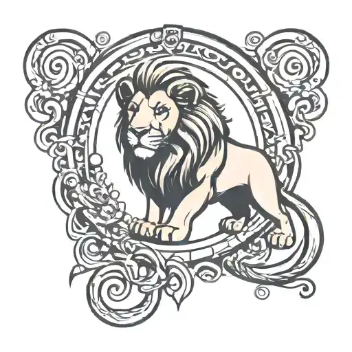 lion king simba symbol but as a sheep tattoo design idea