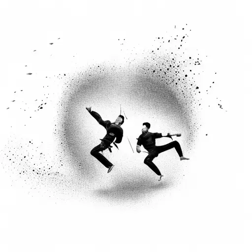 Taekwondo kick in mid-air tattoo design idea