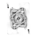 A deck of cards intertwined with guitar strings tattoo design idea