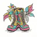 neon boots tattoo design idea