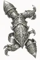 forearm iron armour tattoo design idea