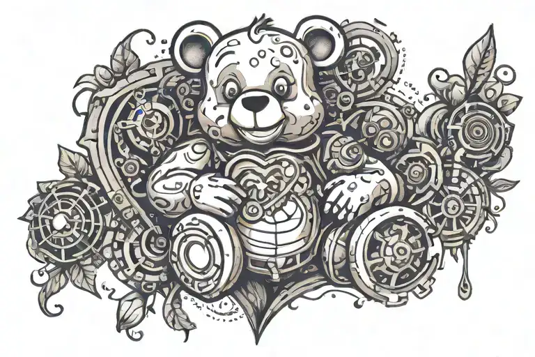 care bear tender heart tattoo design idea