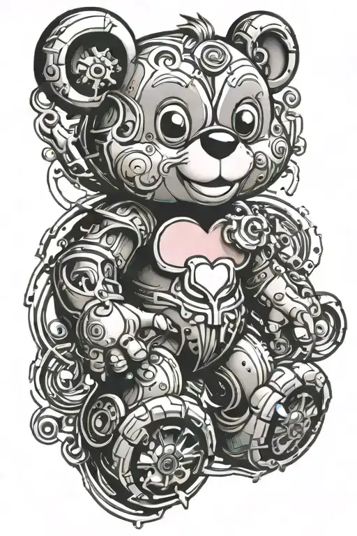 care bear tender heart tattoo design idea