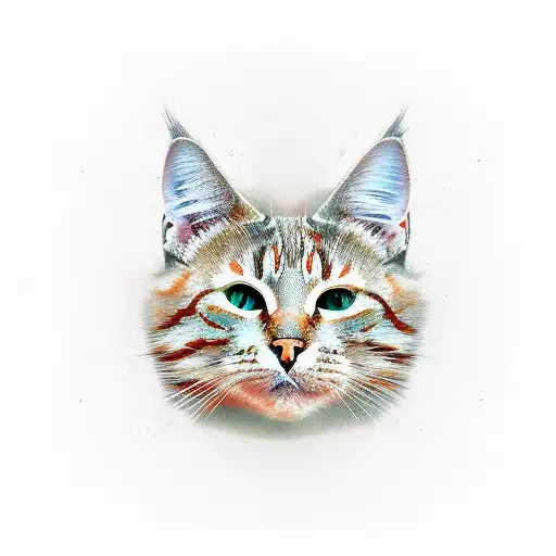 orange cat tattoo design idea