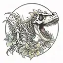dinosaur skeleton tattoo design idea