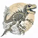 dinosaur skeleton tattoo design idea