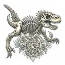 dinosaur skeleton tattoo design idea