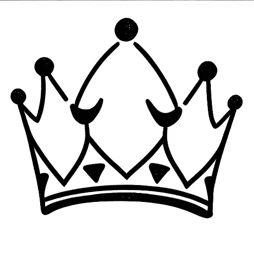 King's crown black tattoo design idea
