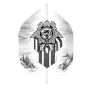 car rear view mirror covered in warning tape tattoo design idea