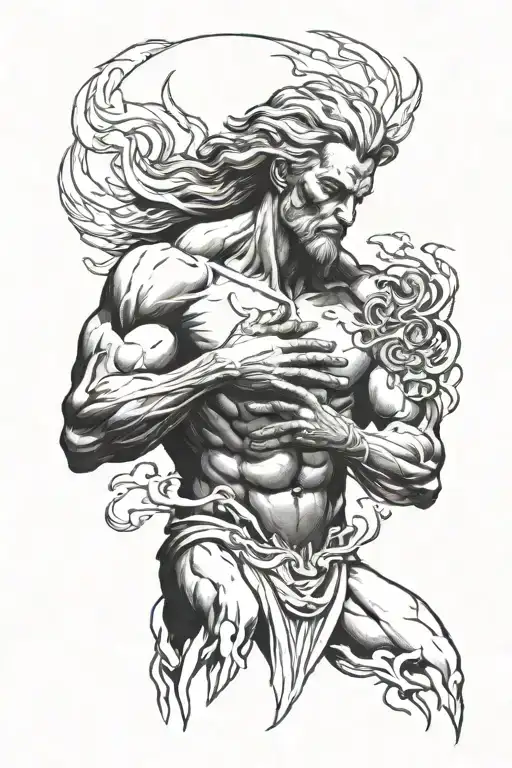 prometheus giving fire tattoo design idea