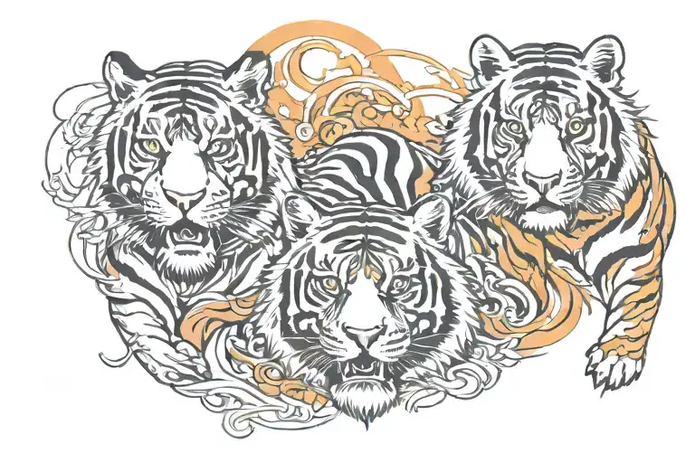 "Ten Tigers" abstract tattoo tattoo design idea