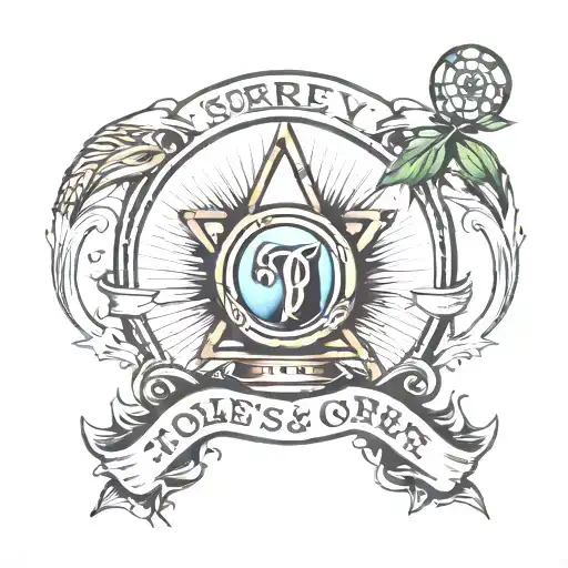sobriety and hole in one  tattoo design idea