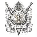sobriety and hole in one  tattoo design idea