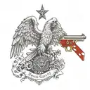 Blood gun eagle mafia tattoo design idea