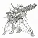 Blood gun  mafia tattoo design idea