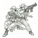 Blood gun  mafia tattoo design idea