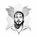 Post Malone tattoo design idea