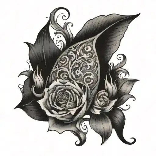 traditional black and white tattoo on the right side of the chest. In the middle of the right pec I want the name Pop Po tattoo design idea