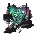 northern lights  tattoo design idea