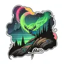 northern lights  tattoo design idea