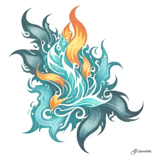 flame tattoo design for man burning hot raging flame single flame multicolour slim tall sleek design colourful masculine tattoo design idea