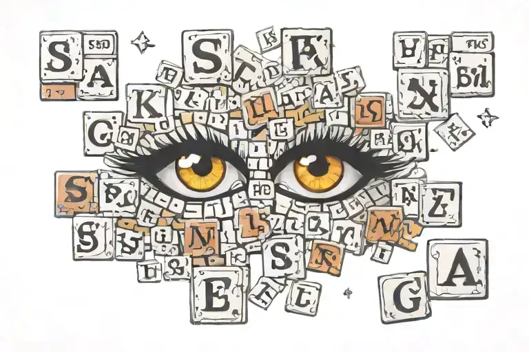 F M W Scrabble tiles forming tattoo design idea