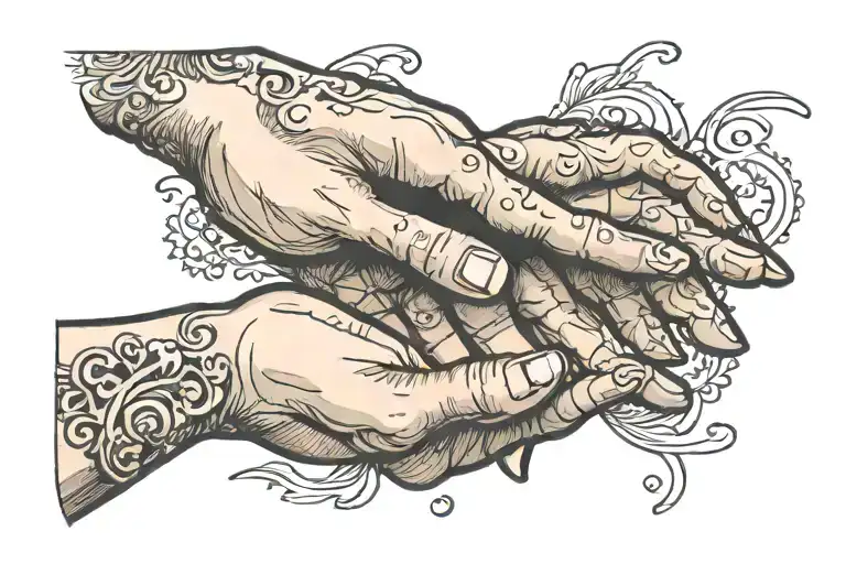 creation of adam hands tattoo design idea