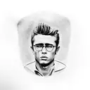 James dean realistic  photgraph tattoo right forearm tattoo design idea