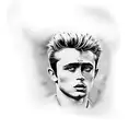 James dean realistic  photgraph tattoo right forearm tattoo design idea