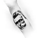 James dean realistic  photgraph tattoo right forearm tattoo design idea