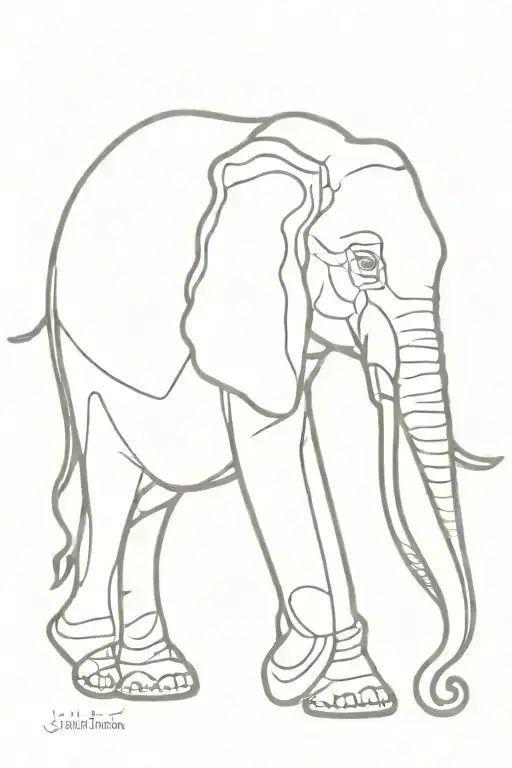 jonathan adler elephant profile tattoo design idea