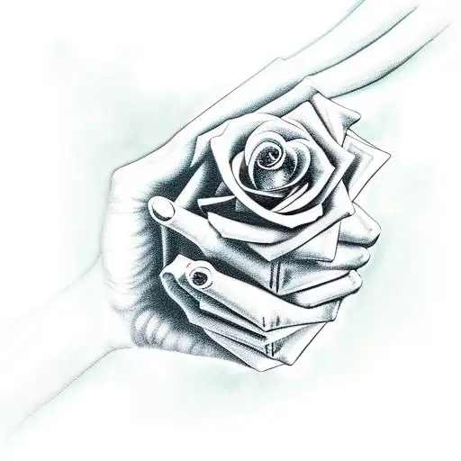 incredible hulk holding 4 roses tattoo design idea