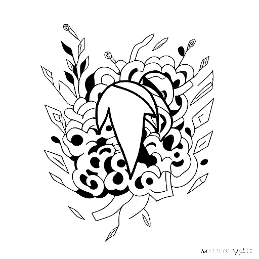 A simple yet artistic design incorporating Jungkook's stage name 'JK' tattoo design idea