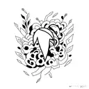 A simple yet artistic design incorporating Jungkook's stage name 'JK' tattoo design idea