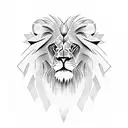lion with a cross as the left eye tattoo design idea