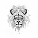 lion with a cross as the left eye tattoo design idea