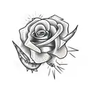 Barbed Wire  roses tattoo design idea