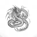 Dragon whit romanian tattoo design idea
