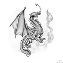 Dragon whit romanian tattoo design idea