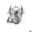 Dragon whit romanian tattoo design idea