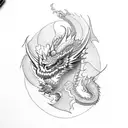 Dragon whit romanian tattoo design idea